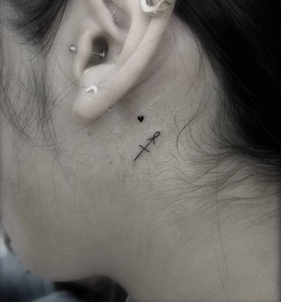 small tiny tattoos behind the ear