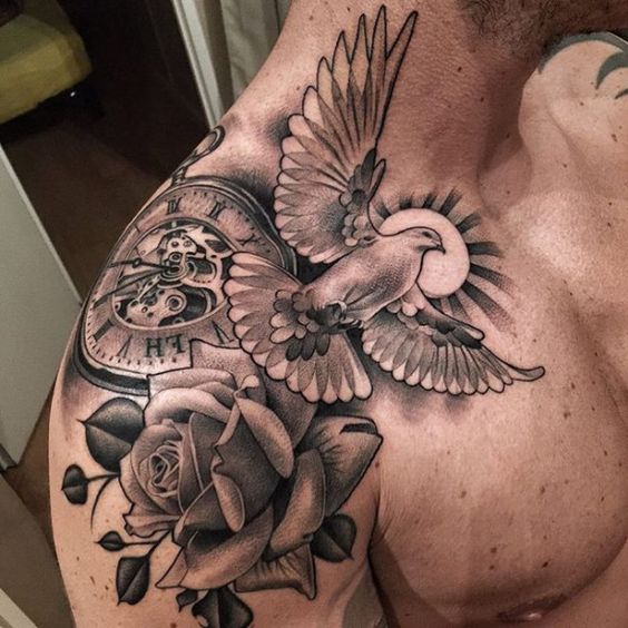 Birds + Rose Tattoo