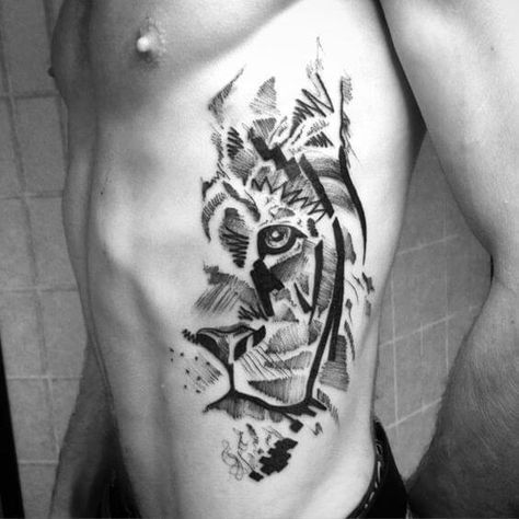 Rib Tiger Tattoo for Men