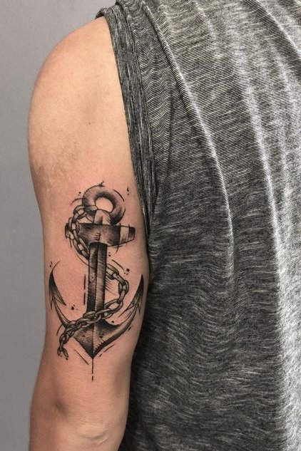 Back Upper Arm Anchor Tattoo
