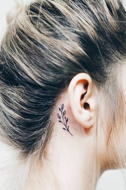 Behind ear tattoos for females