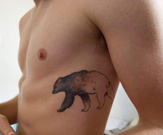 Bear Tattoo on Rib