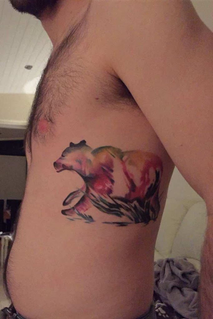 Water Color Bear Tattoo