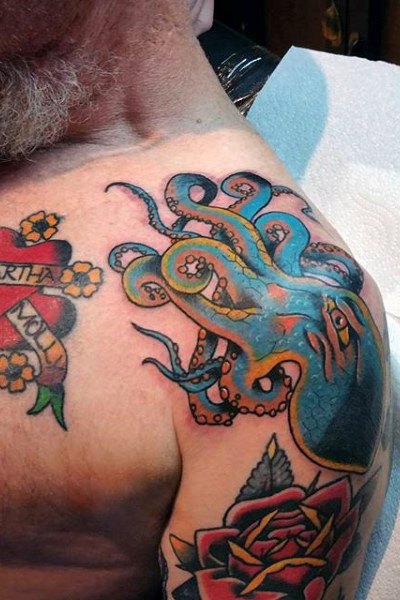 Octopus Tattoo on Shoulder