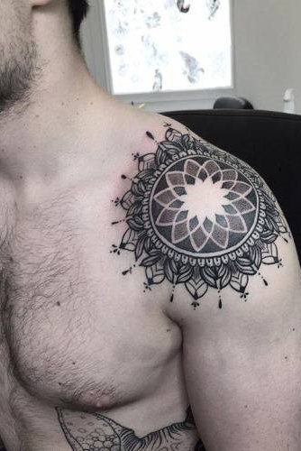 Mandala Tattoo on Shoulder