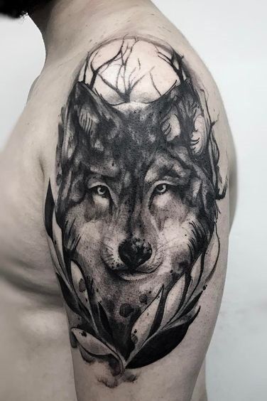 Shoulder Wolf Tattoos