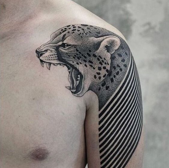 Cheetah Tattoo on Shoulder