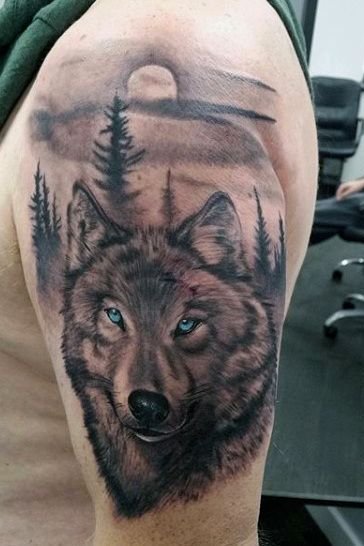 Wolf Tattoos on Shoulder