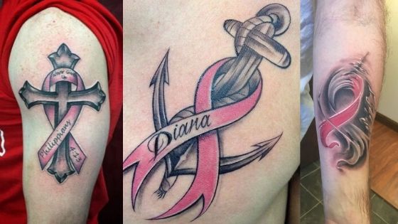 Breast Cancer Ribbon Tattoos for Men 2022.