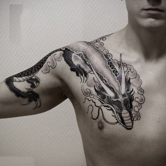 Dragon Chest Tattoo for men
