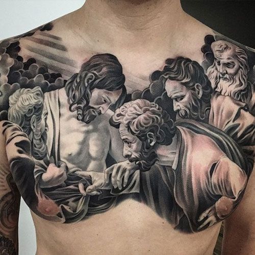 Religious Chest Tattoo