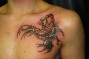 Scorpion Chest Tattoo for men