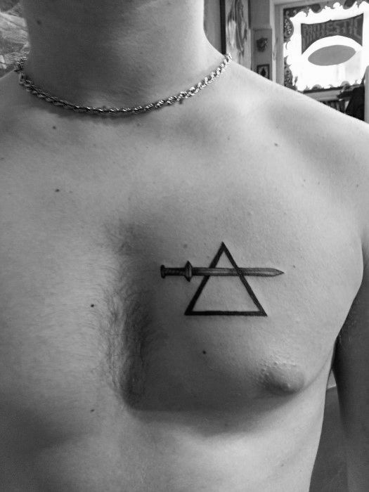 Simple and small Chest Tattoo designs for men