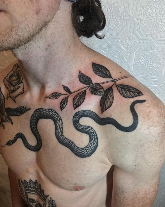 snake tattoo on chest