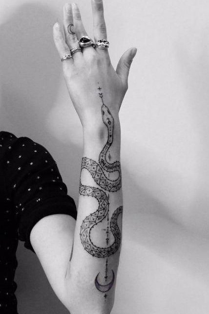 Snake Tattoo on Forearm