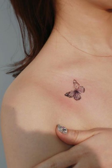 butterfly tattoo on chest