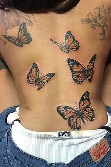 Butterfly tattoo on back