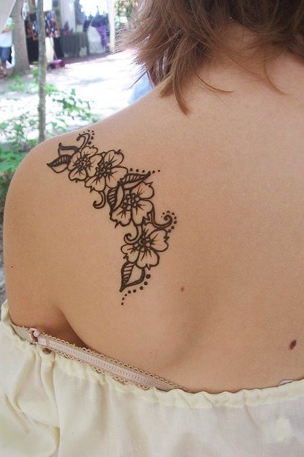 henna tattoo designs on back shoulder