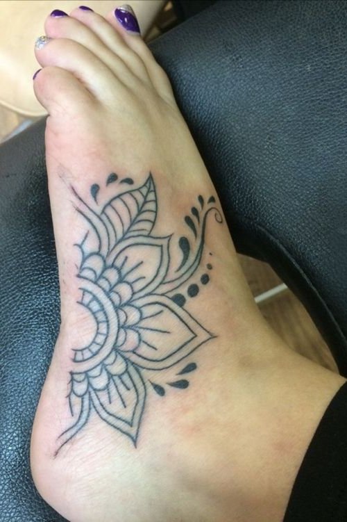 Mandala tattoo on foot