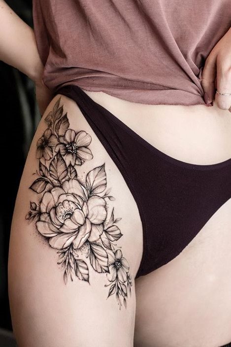 Thing flower tattoo for women