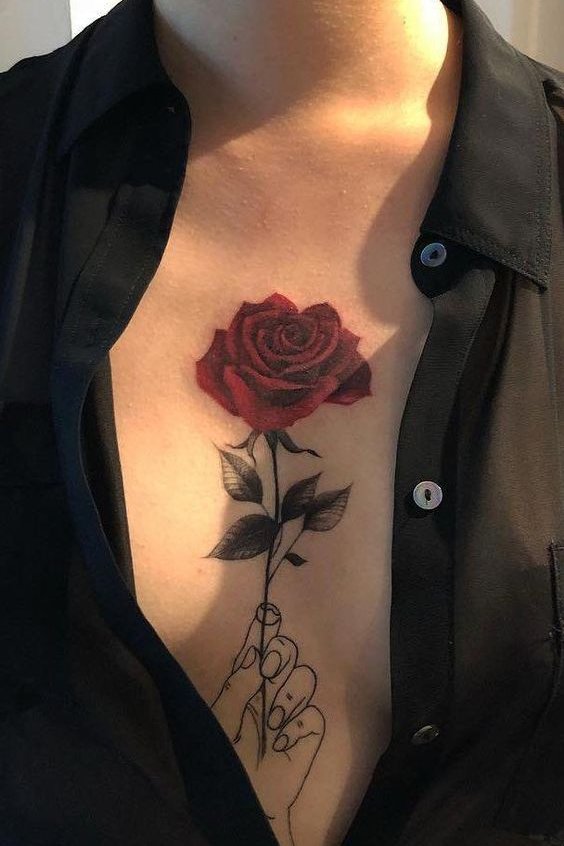 Flower tattoo underboob