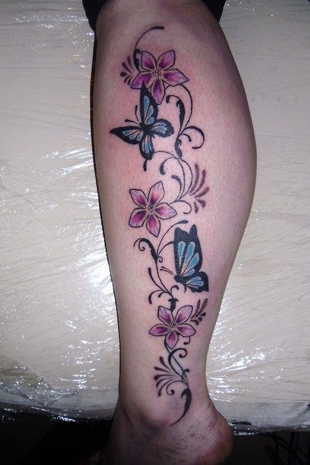 butterfly tattoo on leg