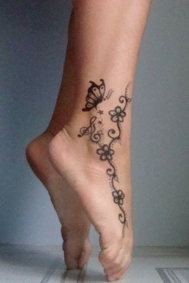 Foot Flower Tattoo