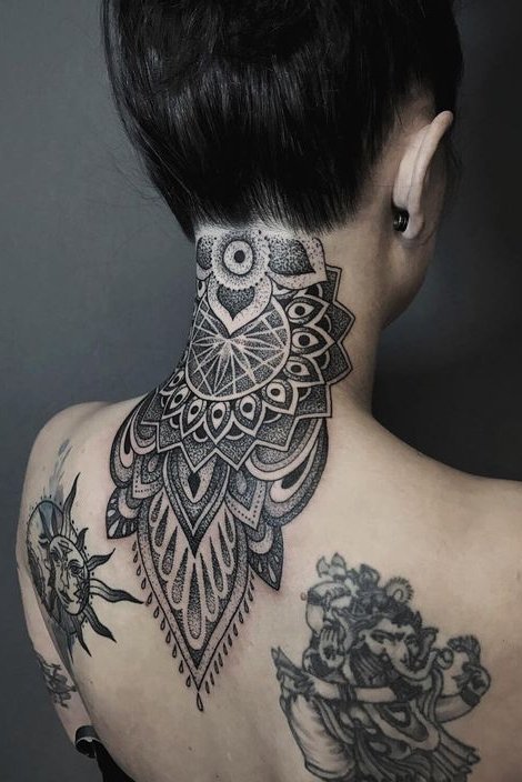 Mandala Tattoo back neck