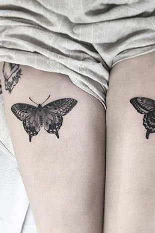 Butterfly Tattoo on Thigh