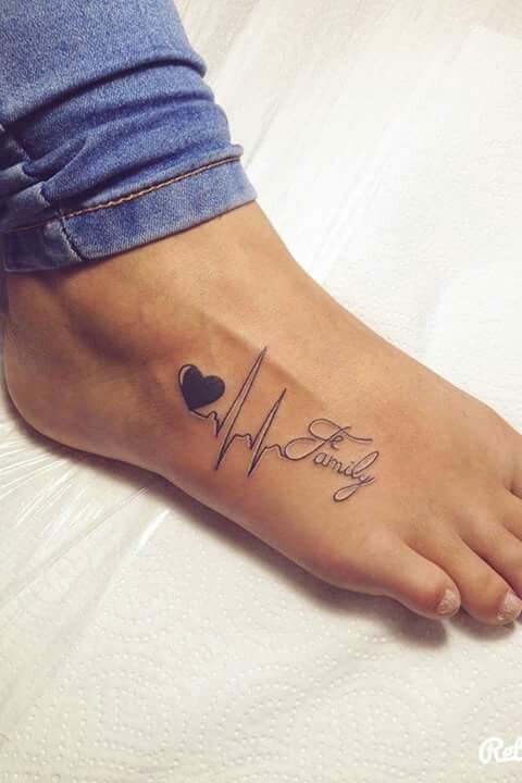 heat line tattoo on foot