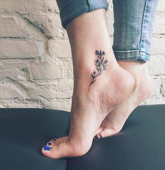 Flower Tattoo on Ankle
