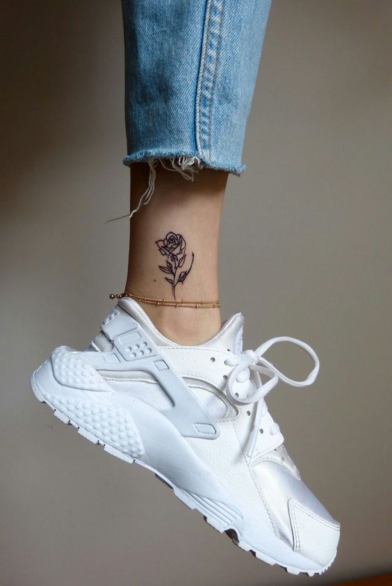Flower Tattoo on Ankle