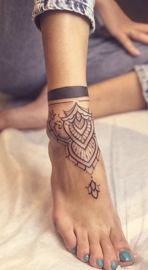 Henna Tattoo Design on Ankle