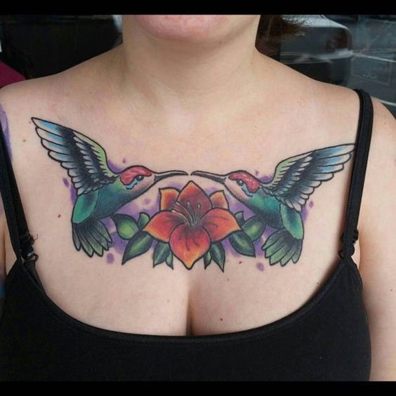 bird tattoos for women on chest