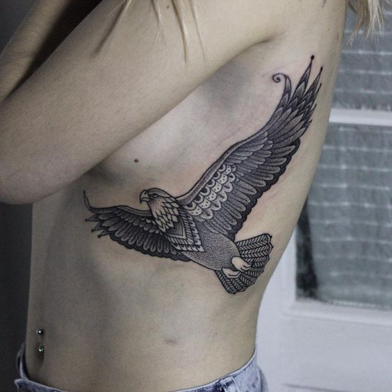 bird tattoos for women on rib