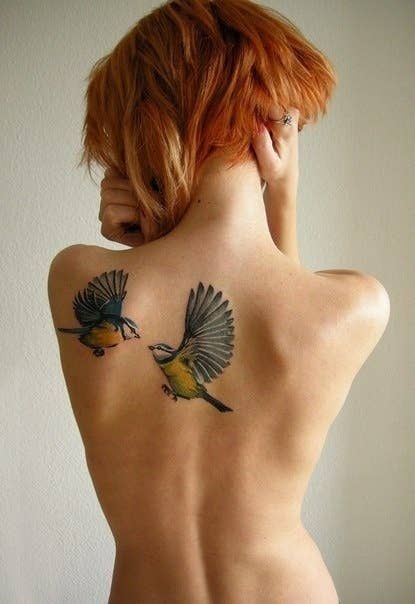 bird tattoos for women on back
