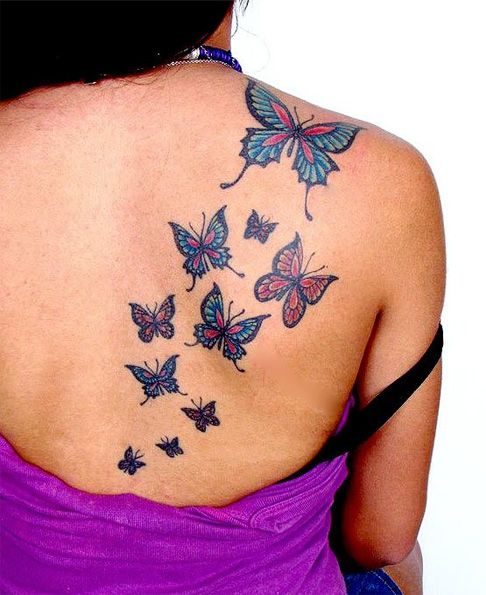 butterfly tattoos for women on back