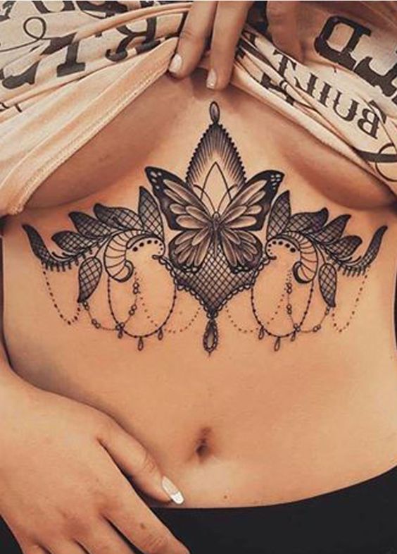 butterfly tattoos for women stomach