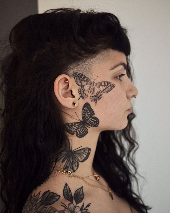 butterfly tattoos for women on face