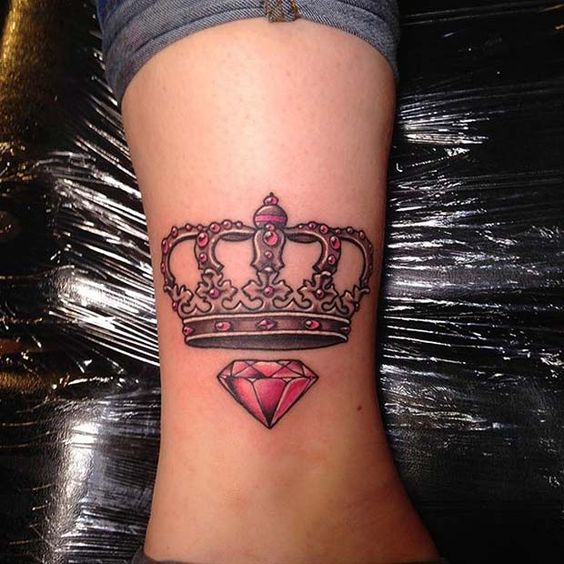 Crown Tattoo on Leg
