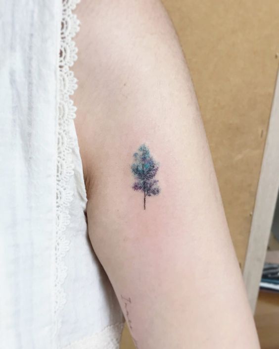 Tree tattoos on upper arm