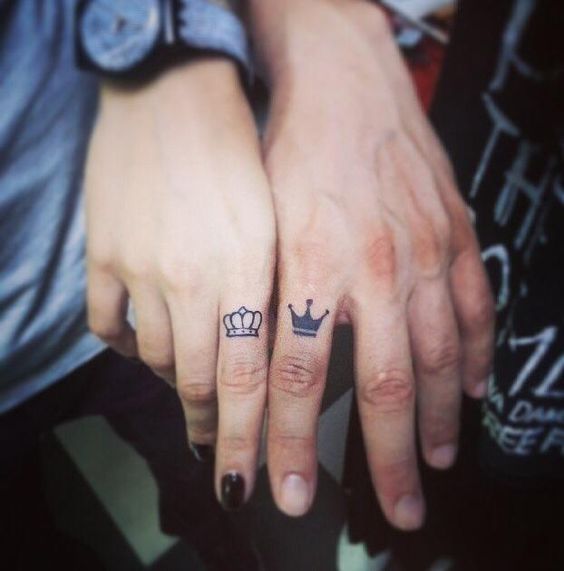 Small Crown Tattoo on Finger