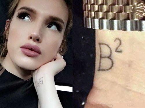 “B²” Tattoo on her left wrist
