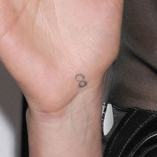 Kristen Stewart Tattoo Tiny Infinity or Number “8”