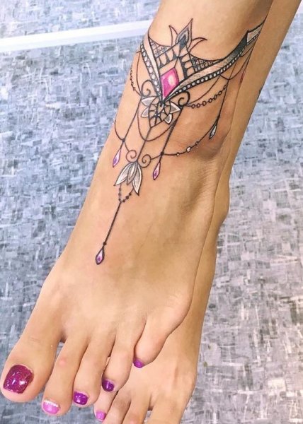 Bracelet Tattoo on Ankle