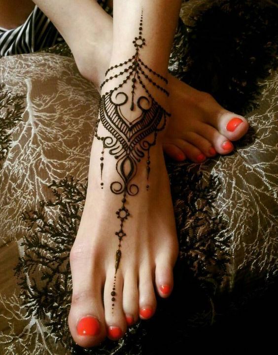 Henna Tattoo Design on Ankle