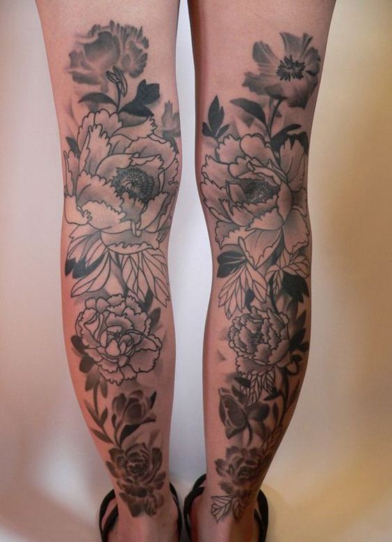 flower Tattoo on Calf