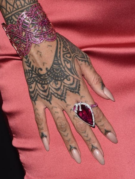 Henna Tattoo on the back of her hand